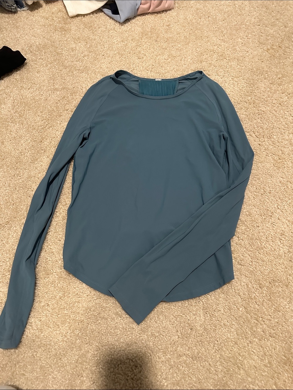 lululemon athletica Long Sleeve Scoop Neck Top in Teal